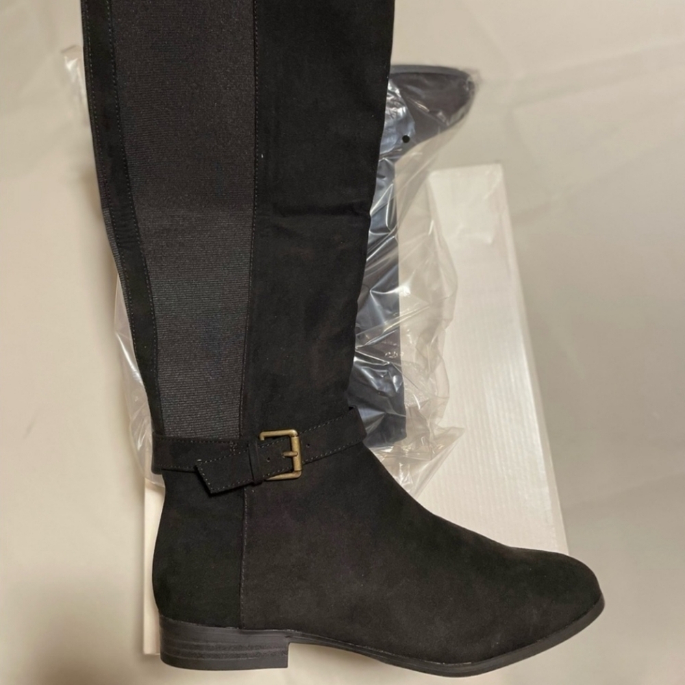 👢Macy's Womans Black Over the Knee Boots 8M NIB - Picture 2 of 10